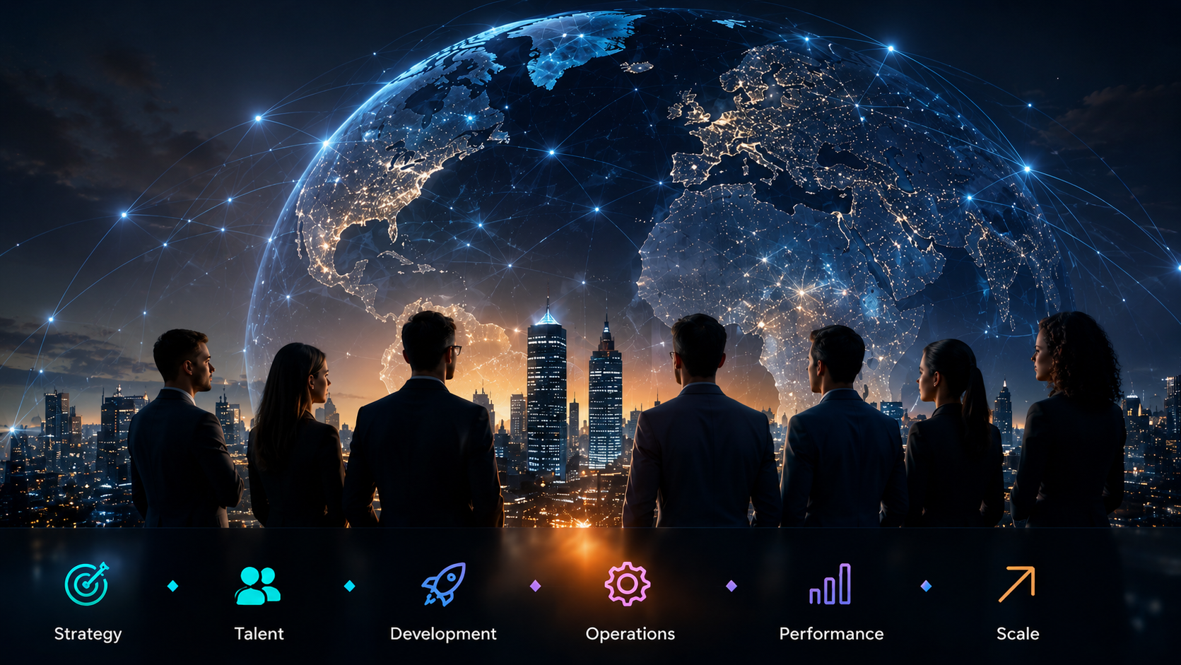 hroXai workforce infrastructure global team visual
