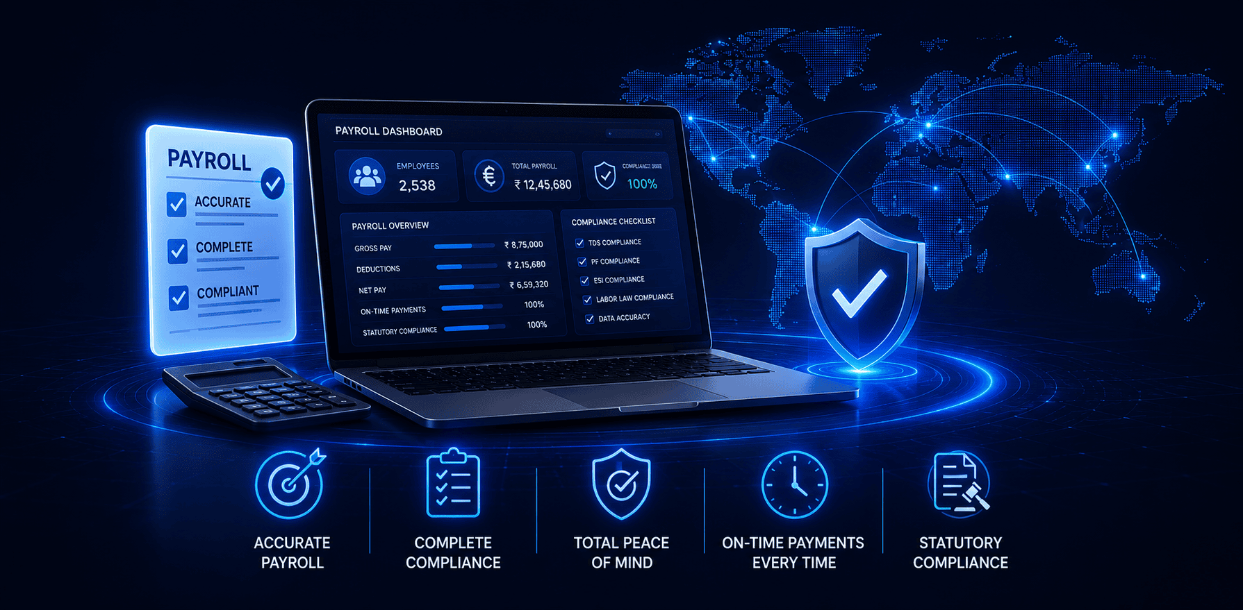 Accurate payroll. Complete compliance. Total peace of mind. visual
